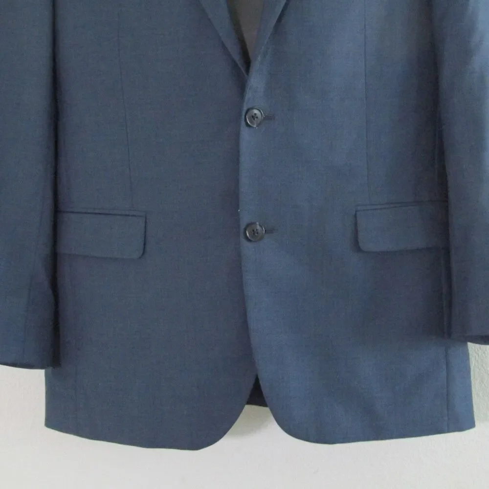 Jos A Bank Traveler Blazer Mens 44L Blue Slim Fit Wool Sports Coat Jacket Preppy